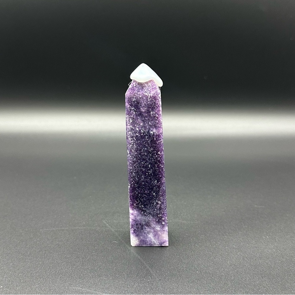 Lepidolite Tower Crystal Polished Point Healing Stone Purple 136g
